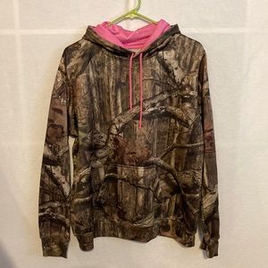 YUKON GEAR camo and pink PULLOVER hoodie sweatshirt xl